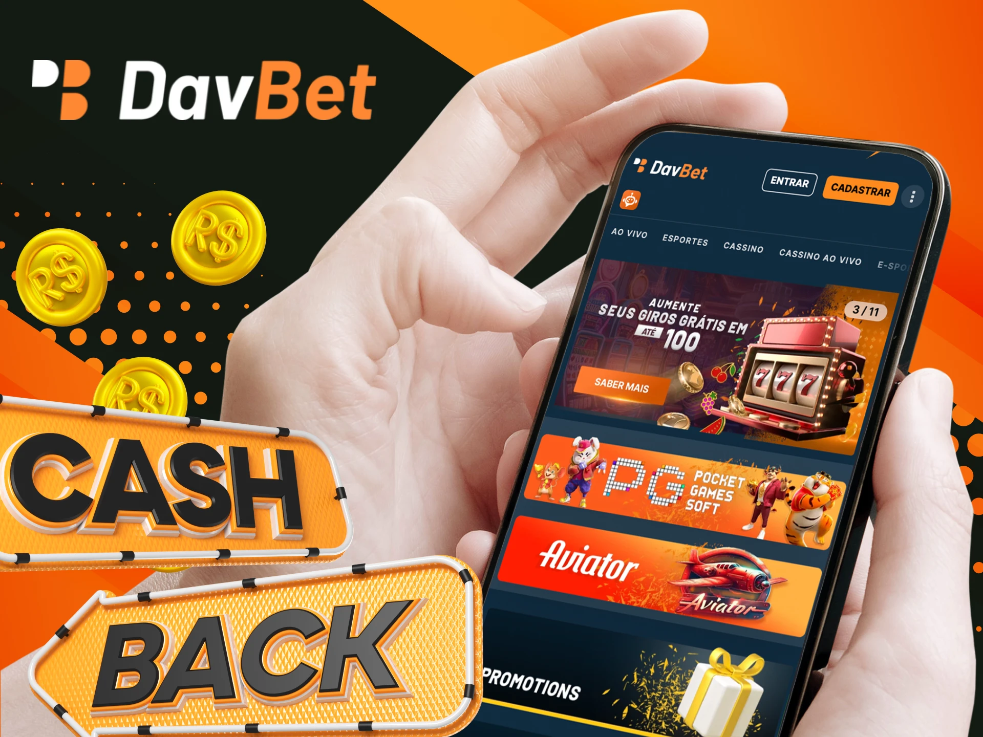 Que cashback posso obter no cassino on-line DavBet.