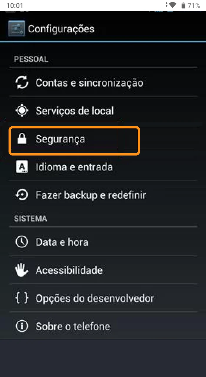 Como alterar as configuracoes para instalar o aplicativo.
