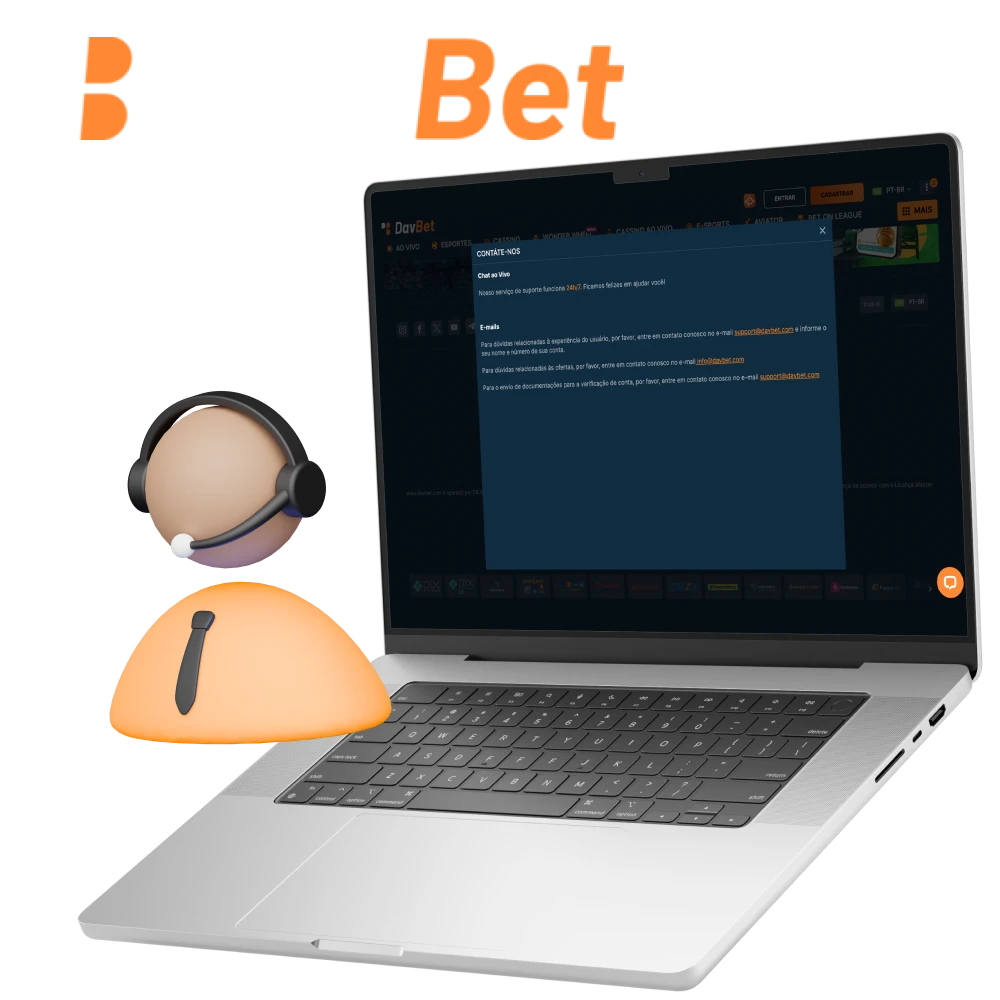 Como posso entrar em contato com o suporte ao cliente no cassino online DavBet.