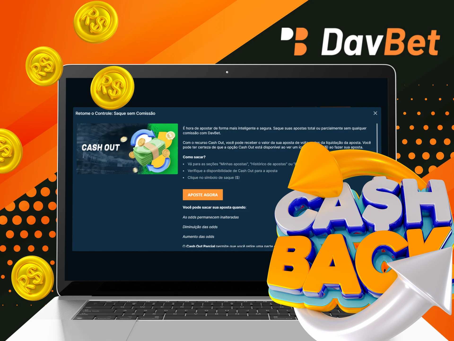 Existe um bonus de cashback para os jogadores do site do cassino on-line DavBet.