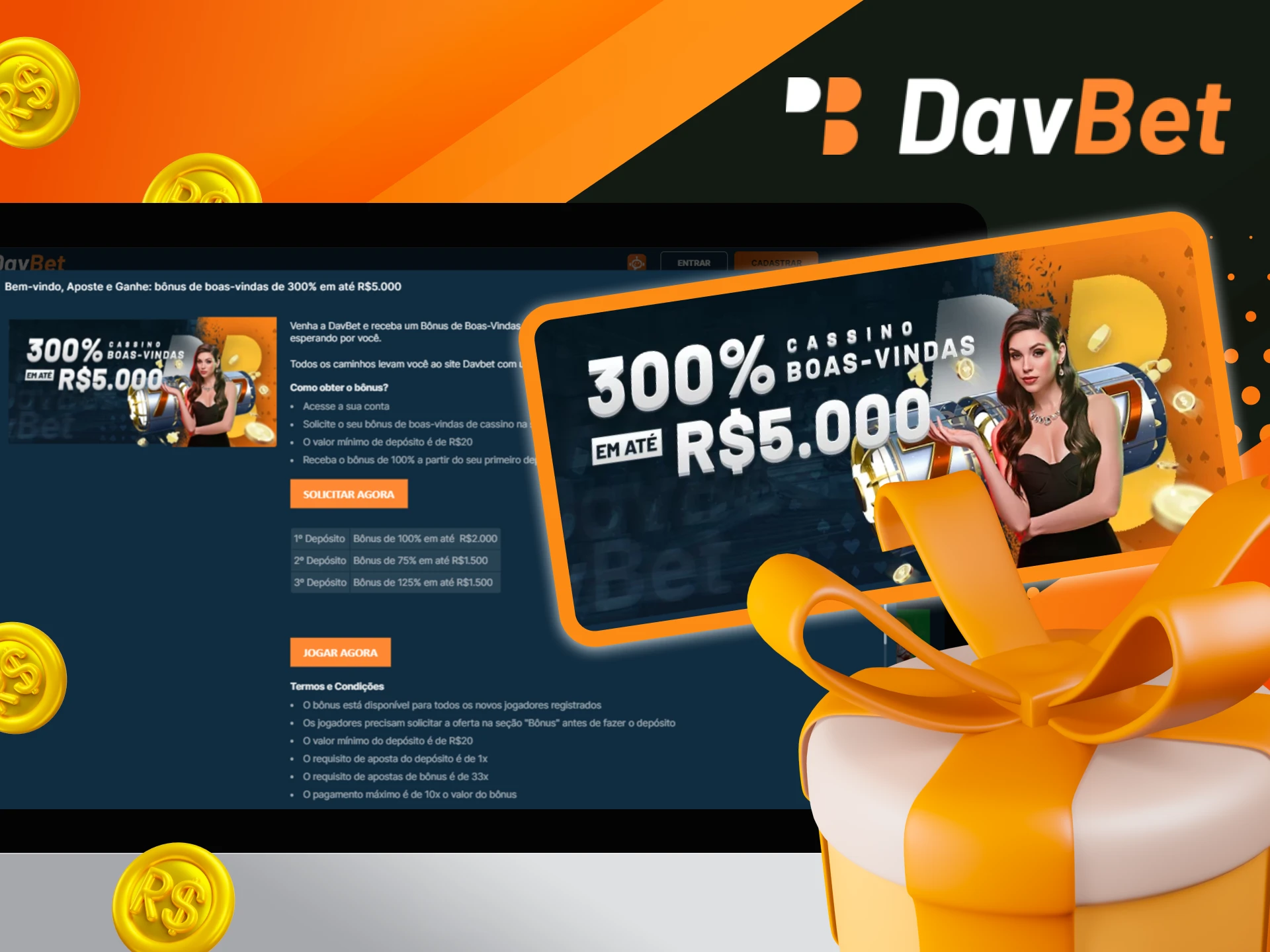Quais sao os beneficios do Bonus de cassino no site do cassino on-line DavBet.