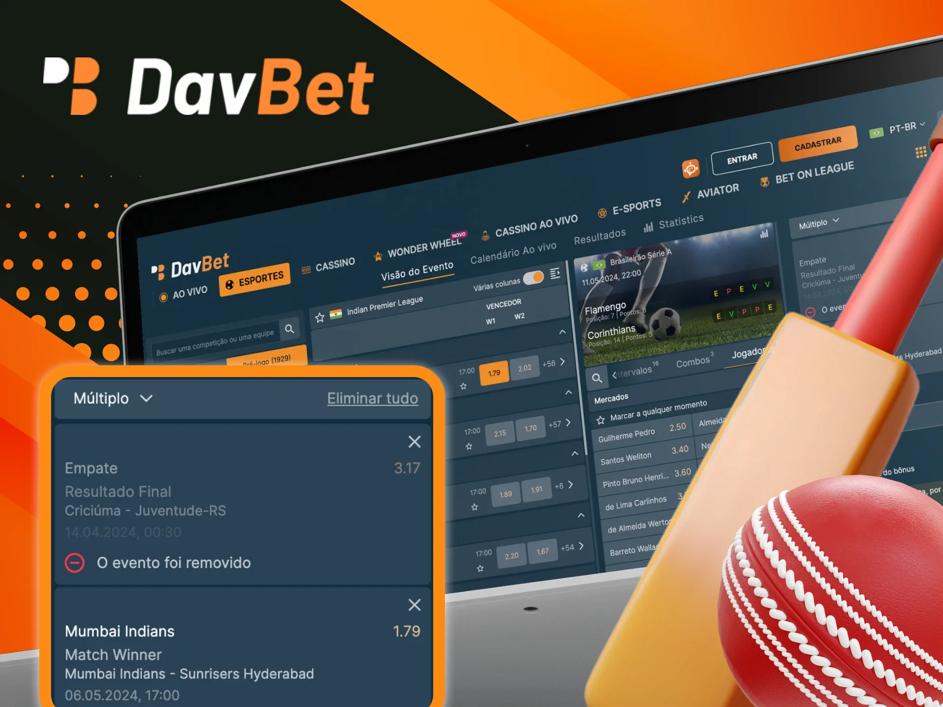 Instrucoes para usuarios sobre como apostar no criquete no cassino online DavBet.
