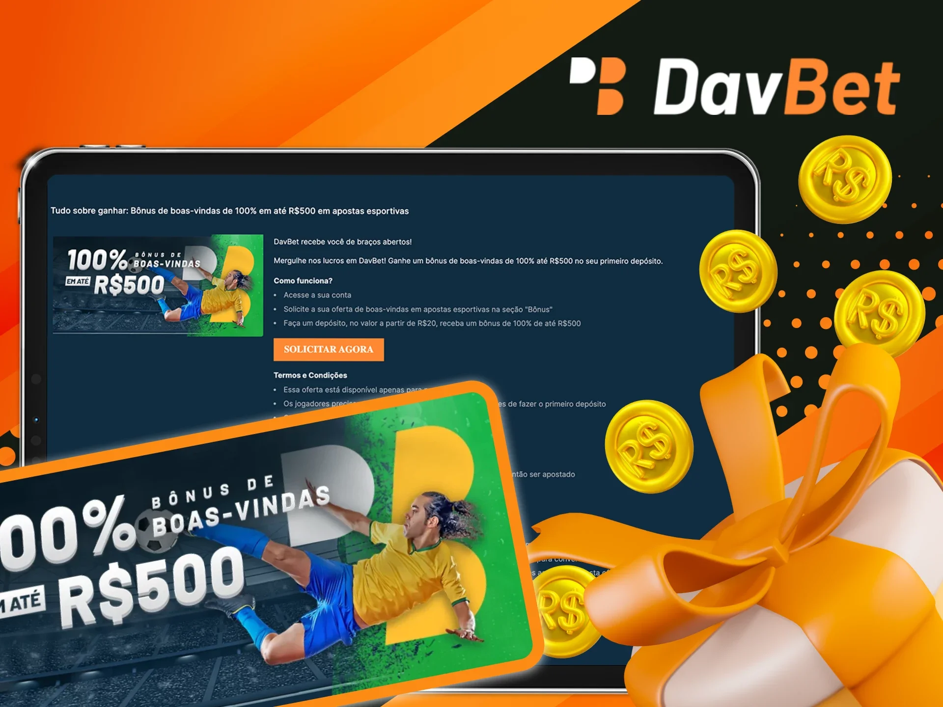 Existem bonus para apostas no cassino online DavBet.