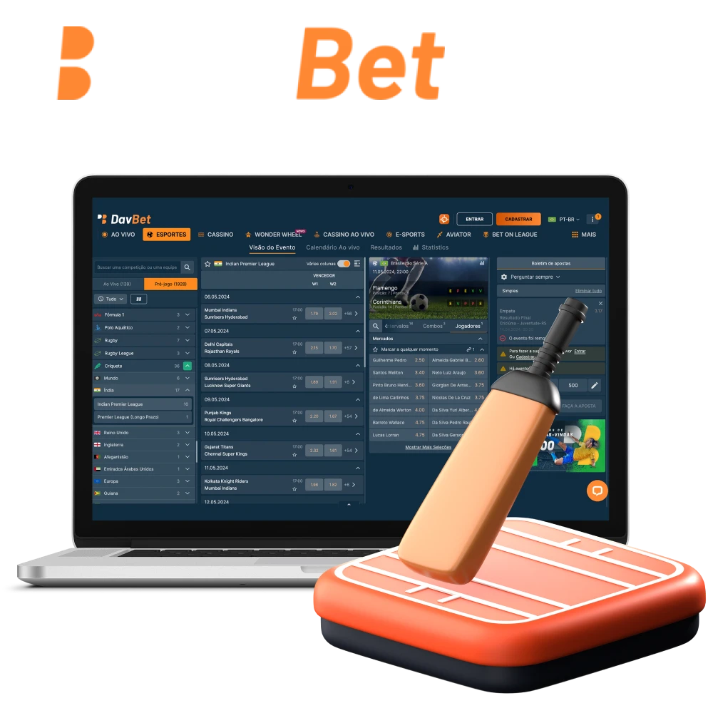 Posso apostar no criquete no cassino online DavBet.