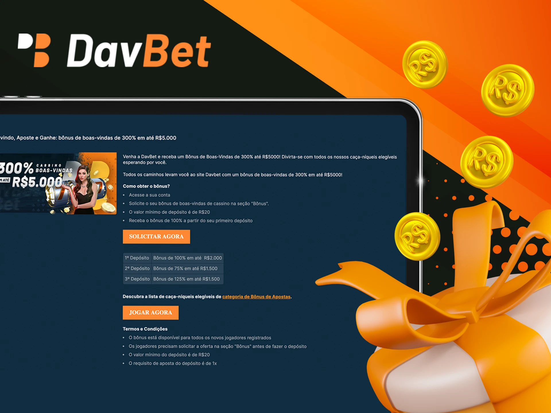 Qual a porcentagem de Bonus de cassino no seu primeiro deposito.