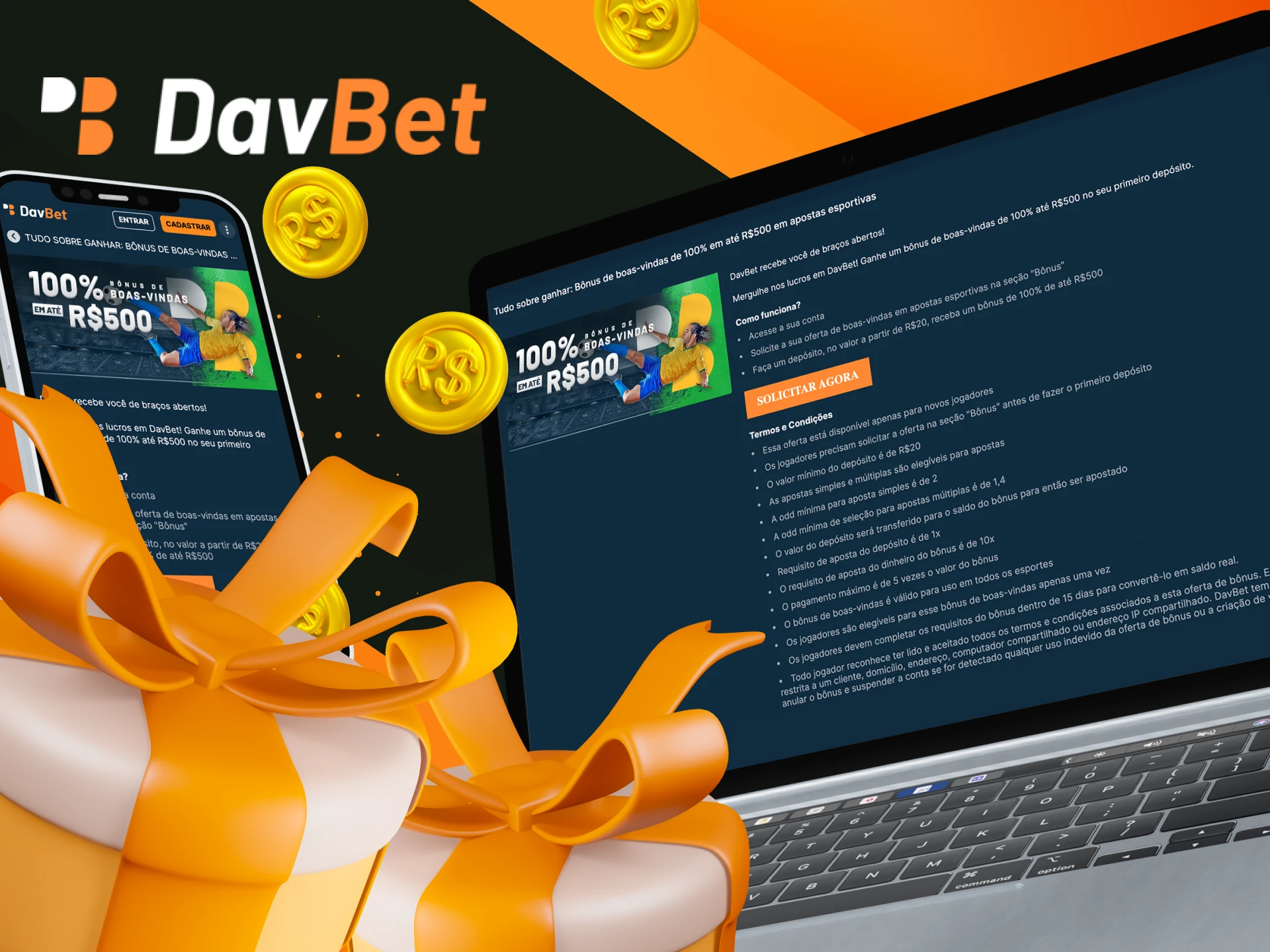 O que devo fazer para obter o Bonus esportivo no site do cassino on-line DavBet.