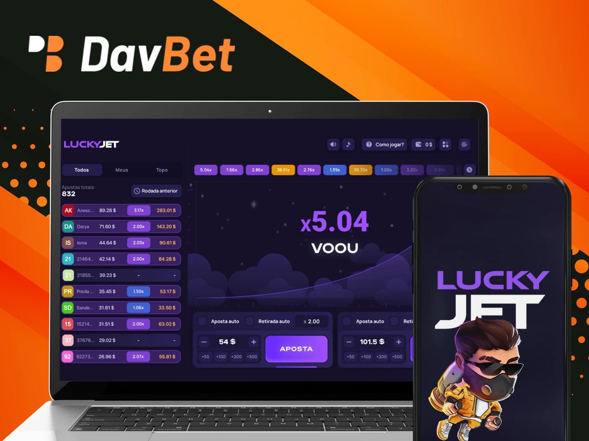 Posso jogar Lucky Jet no site do cassino on-line DavBet no meu celular.
