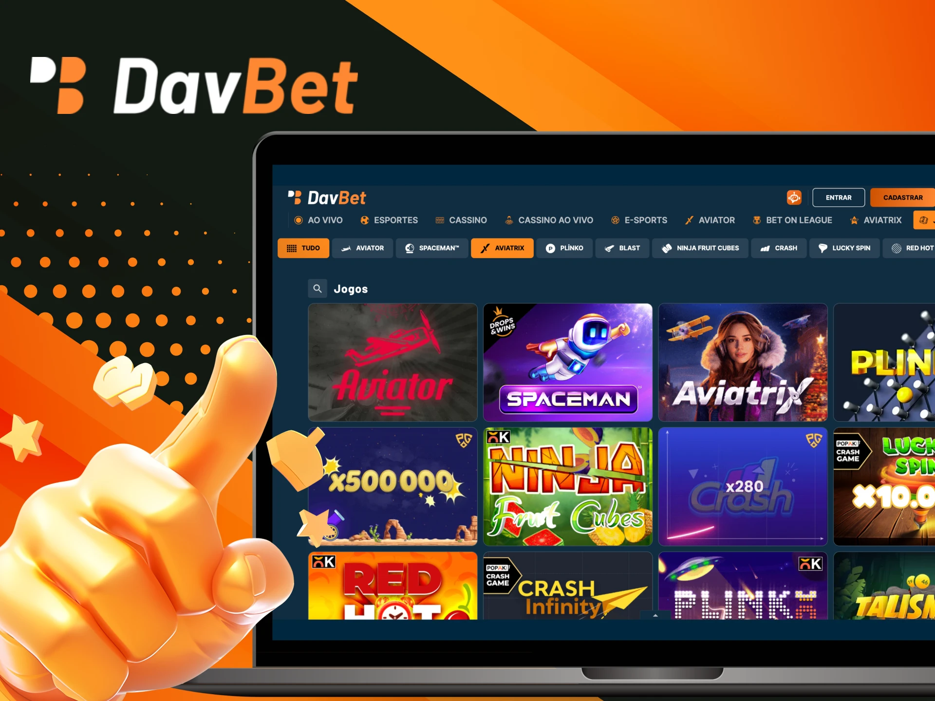 Quais jogos posso escolher no site do cassino on-line DavBet.