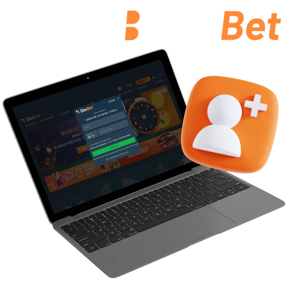 Como posso me registrar no site do cassino on-line DavBet.