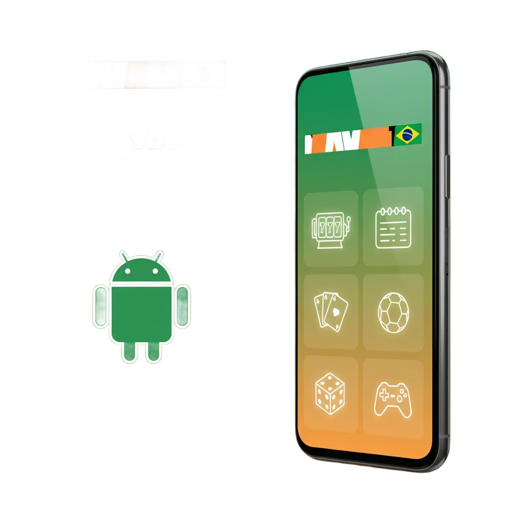 Tela do app Davbet para Android mostrando opções de apostas e cassino, com botão de login.