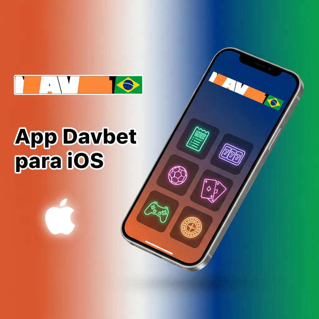App Davbet para iOS em iPhone e iPad, com apostas, cassino, suporte e pagamentos; instala rápido; requer iOS 12+ e 100 MB.