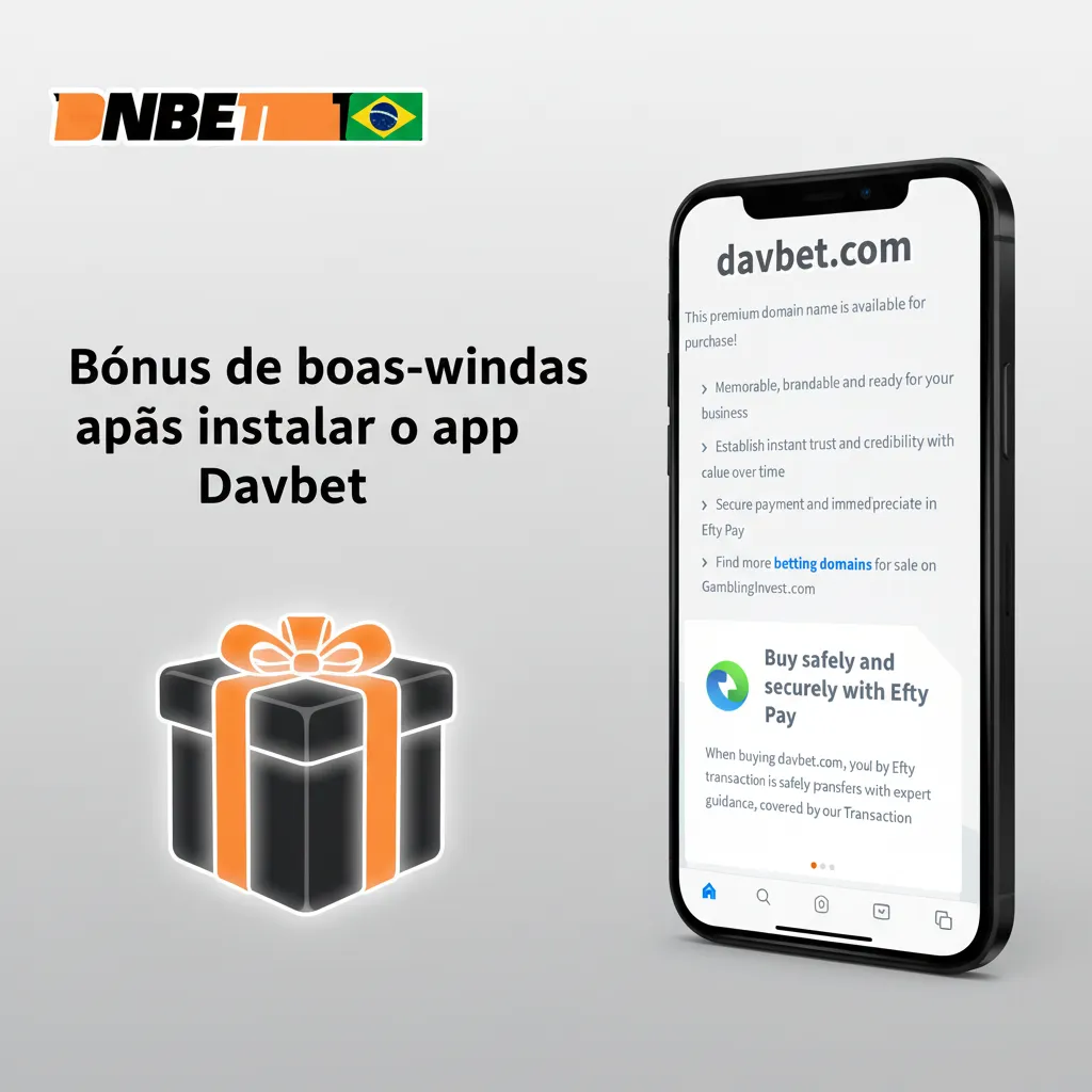 Banner do app Davbet destacando bônus de boas-vindas: 100% até R$500 no primeiro depósito e ofertas de apostas e cassino.