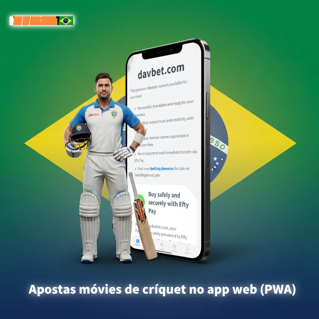 PWA Davbet de críquete em smartphone, odds ao vivo e opção Adicionar à tela inicial no navegador em Android e iOS