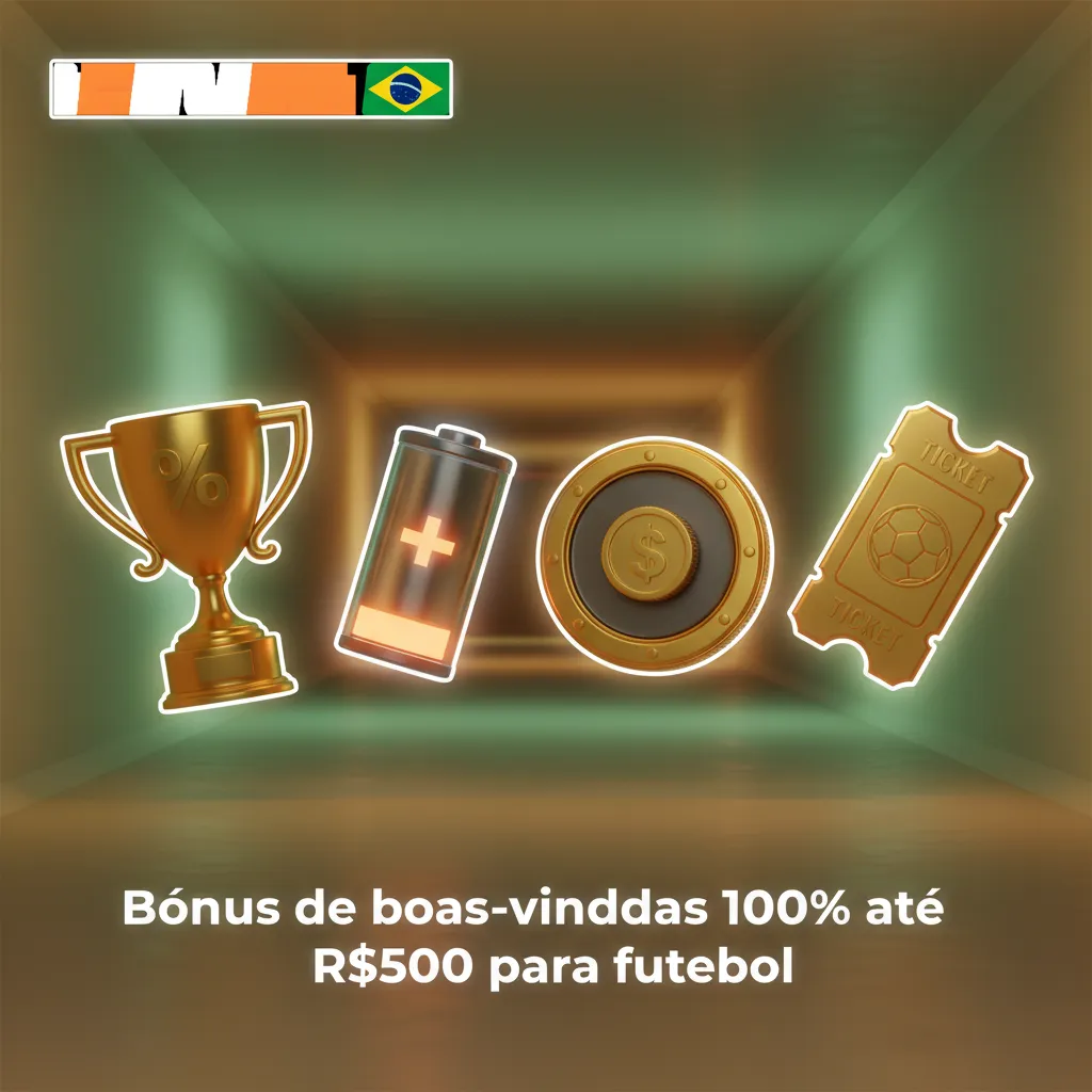 Banner de bônus de boas-vindas 100% até R$500 no futebol; código FUTEBOL500; depósito mínimo R$20; Pix, cartão, boleto