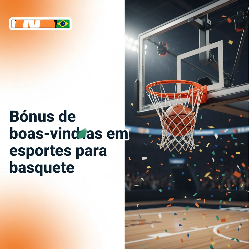 Banner de bônus de boas-vindas em apostas de basquete, crédito proporcional no primeiro depósito.