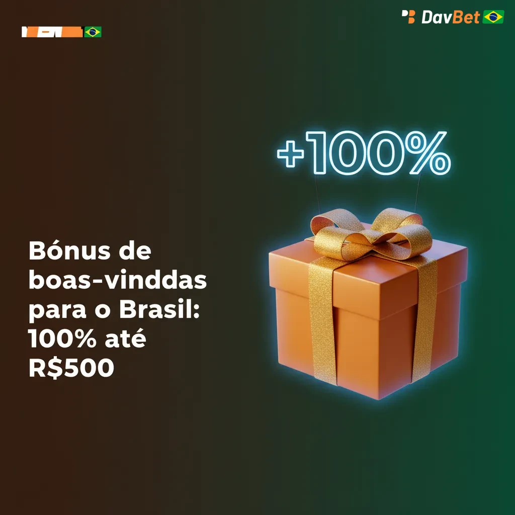Banner de bônus de boas-vindas no Brasil: 100% até R$500 para esportes e cassino; termos e requisitos aplicáveis.