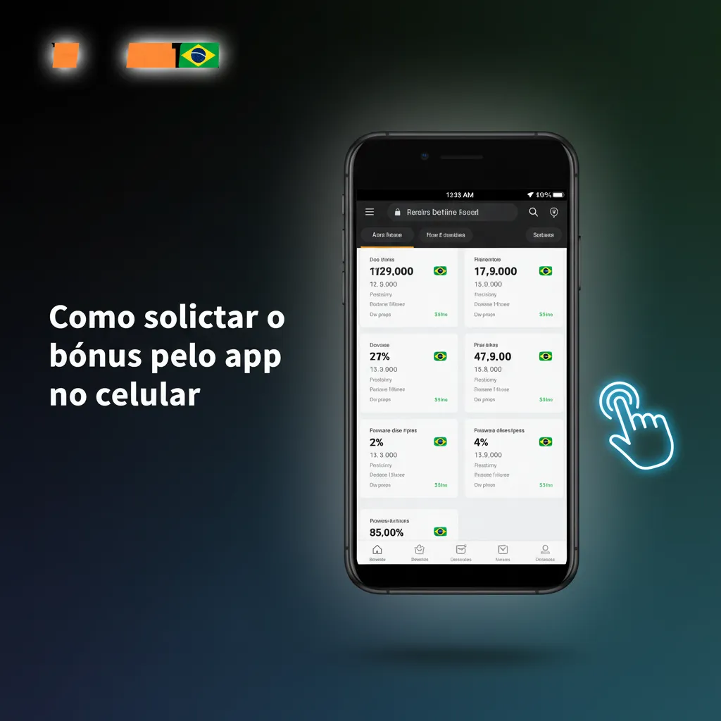 Tela de app móvel mostrando fluxo de depósito com seleção do bônus de boas‑vindas e etapas para ativá‑lo