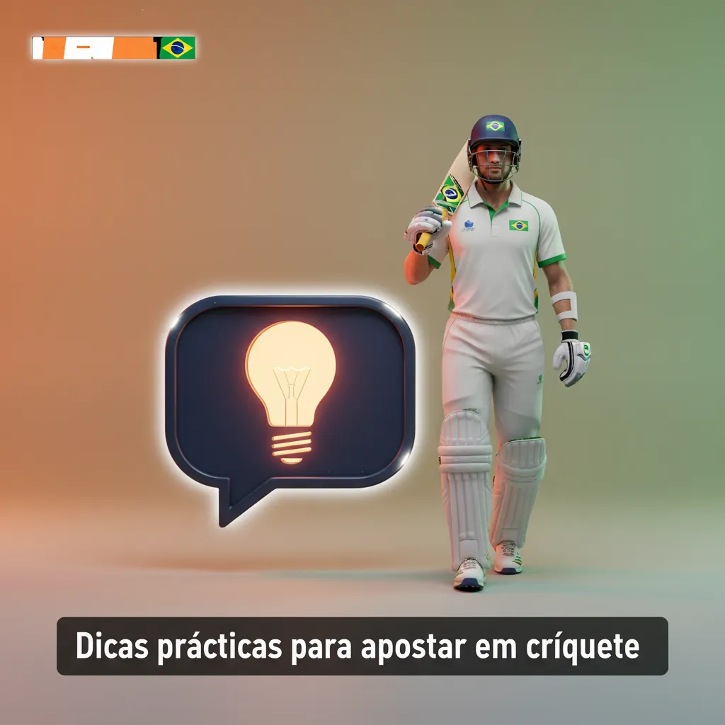Infográfico 'Dicas práticas para apostar em críquete': forma/elenco, clima e pitch, toss, formatos, banca e dados ao vivo.