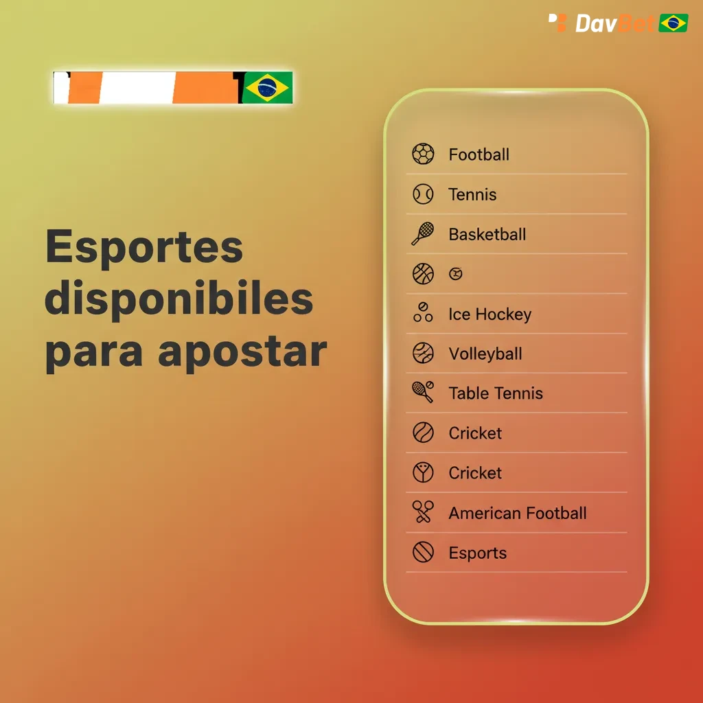 Lista de esportes para apostar: futebol, basquete, tênis, vôlei e MMA, com mercados pré‑jogo e ao vivo e estatísticas.