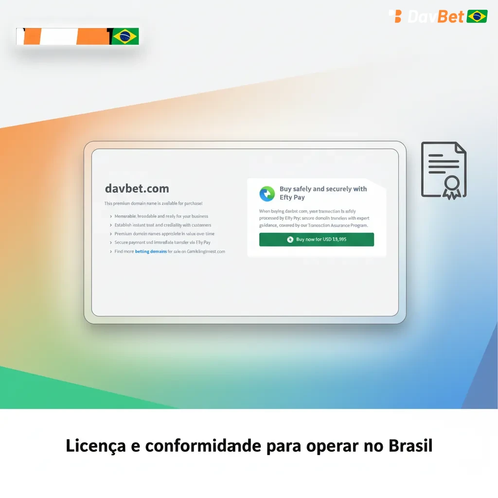 Selo de licença internacional com bandeira do Brasil e ícones de KYC, antifraude, privacidade e jogo responsável