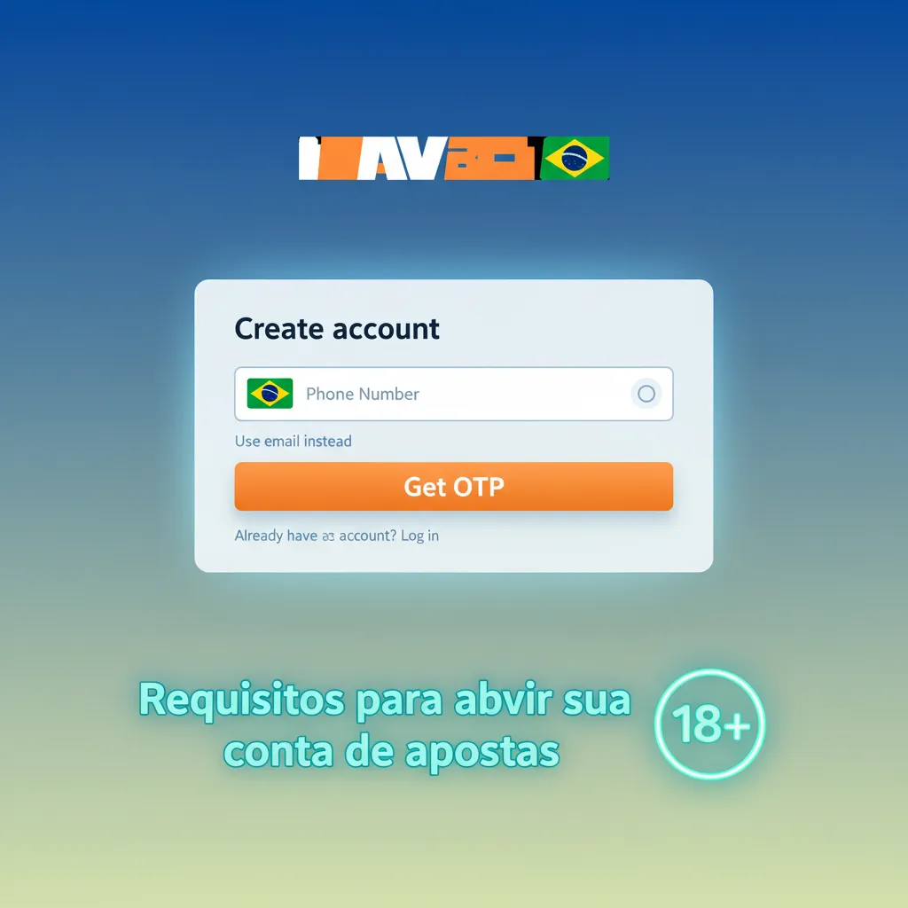 Ilustração com checklist de requisitos: 18+, CPF único, dados reais, RG/CNH e selfie, sem VPN.