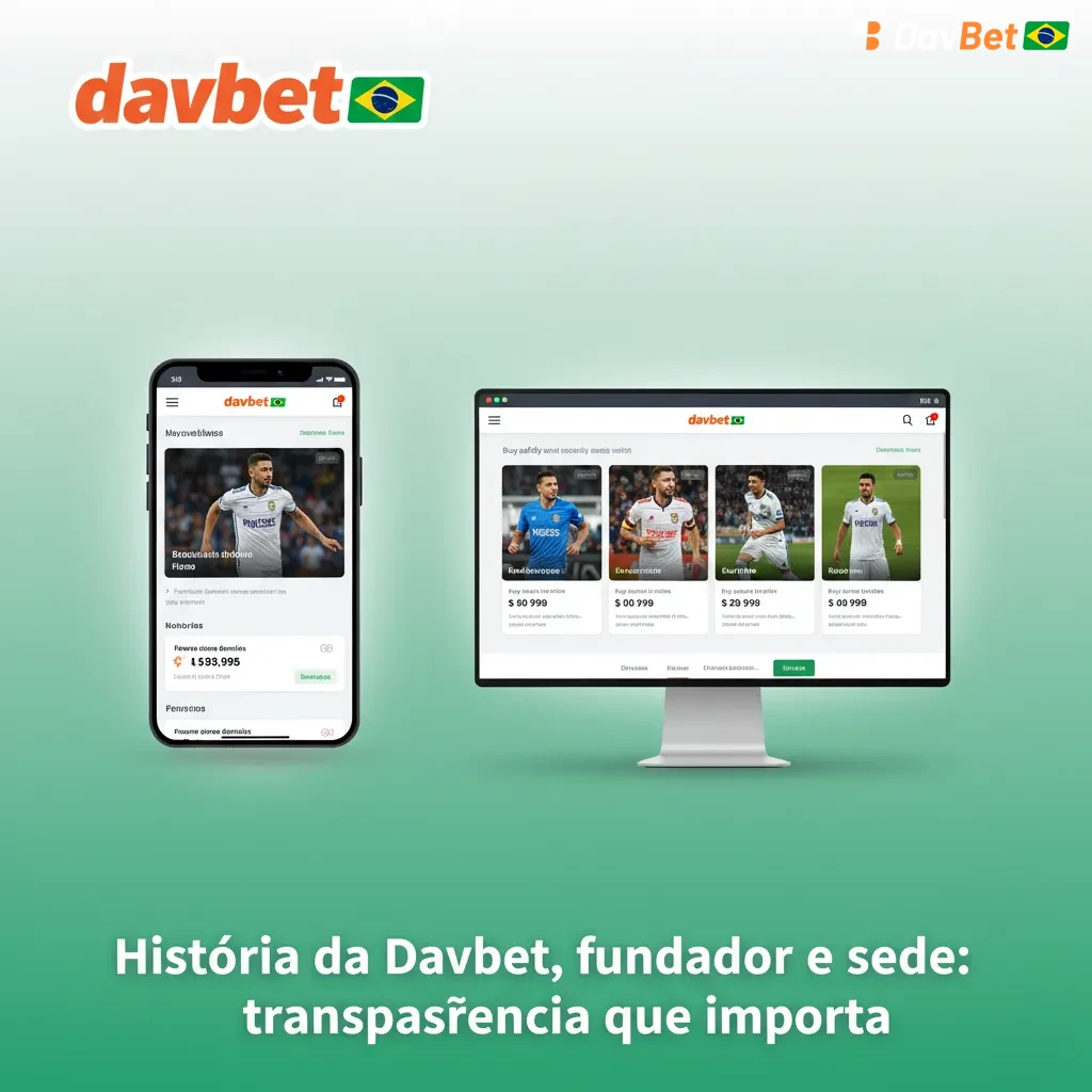 Página de Transparência da Davbet mostrando história, fundador, sede e licença, com ícones de documentos e mapa.