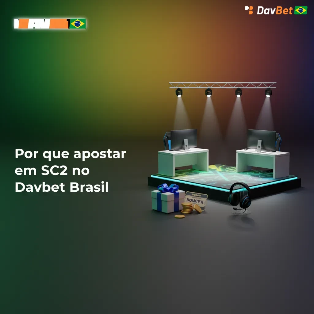 Banner Davbet Brasil SC2: bônus 100% até R$500, Pix, cartão e boleto, suporte 24h em português, app leve e odds competitivas.