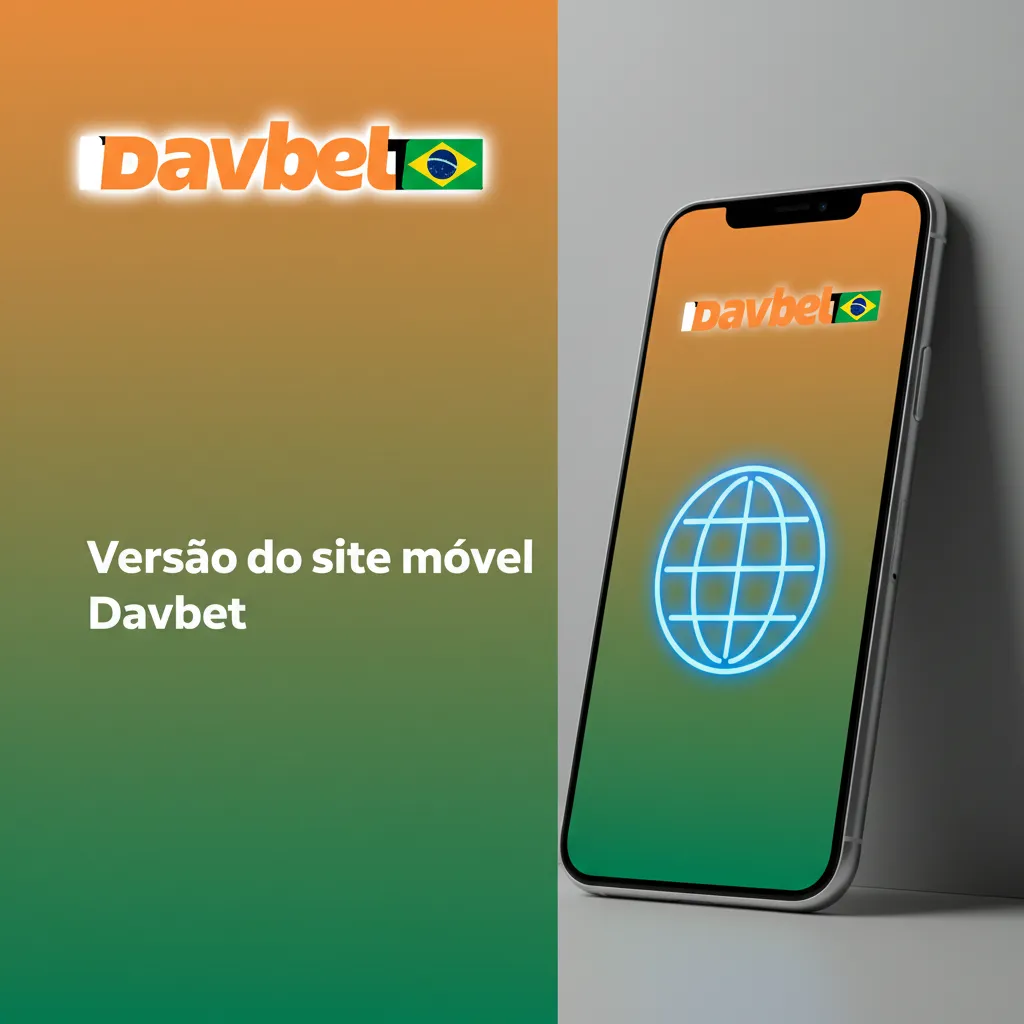Tela do site móvel Davbet em smartphone e tablet, com apostas, cassino, pagamentos e suporte; use no navegador, sem instalar.